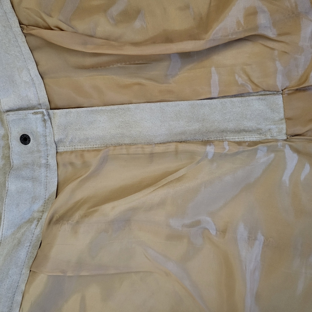 A Two Piece Suede And Crochet Pant Suit View 5